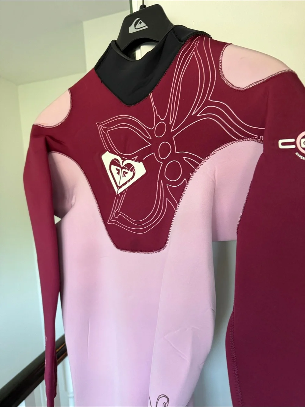Roxy Women Pink and Burgundy Full-Length Wetsuit One-Piece